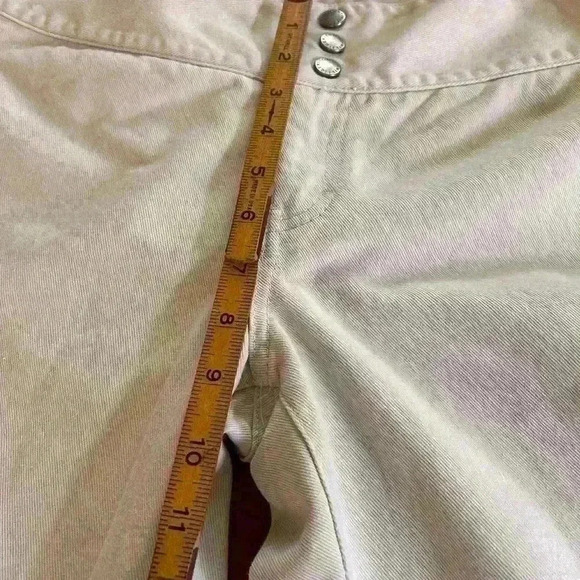 Y2K Tommy Hilfiger Jeans Women's Size 4 Bootcut Mid Rise Denim khaki Three snap - Picture 9 of 14